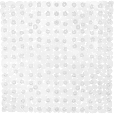 Relaxdays Duschmatte Steinoptik, rutschfeste Duscheinlage mit Saugnäpfen, waschbar, quadratisch 53 x 53 cm, transparent