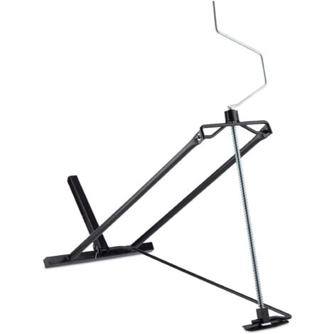 Relaxdays Elevador Cortacésped 400 kg, Gato Quad y Tractor, Ángulo de Inclinación Ajustable, 1 Ud., Acero, Negro