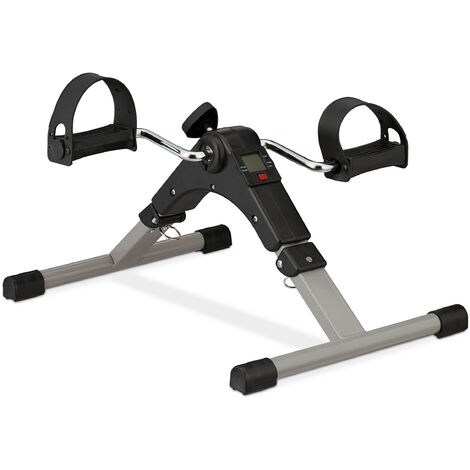 Relaxdays Entrenador de Brazos y Piernas, Plegable, para Oficina, en Casa, Mini Bicicleta Estática, 39x36x49,5 cm, Negro