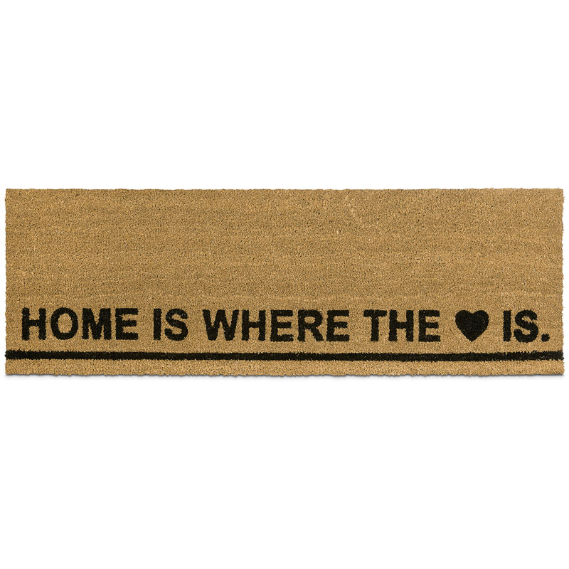 Relaxdays Extra Long Coir Doormat 40 X 120 Cm Home Is Where The Heart Is Welcome Mat For Indoors And Outdoors Anti Slip Coconut Fibre Floor Mat