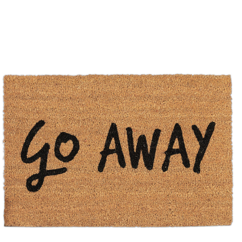 

Relaxdays - Felpudo Exterior Antideslizante «Go Away», Fibra de Coco-PVC, Marrón-Negro, 40 x 60 cm