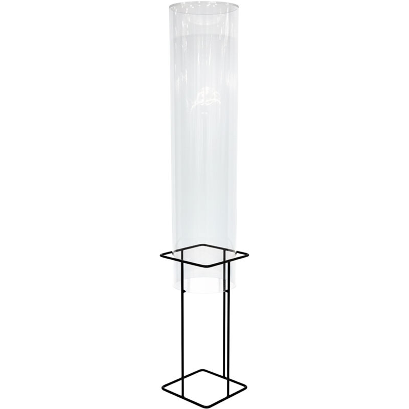 Relaxdays Fish Column, H X D, 84 X 20 Cm, Acrylic & Metal, Garden Pond Decoration, Transparent/grey