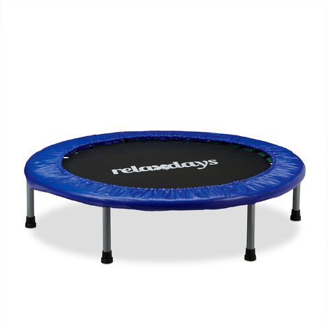 main image of "Relaxdays Foldable Children's Trampoline, Max User Weight: 45 kg, HxWxD: 22 x 96 x 96 cm, Blue-Black"
