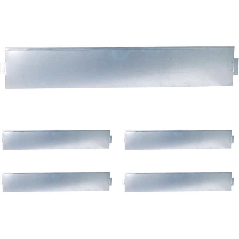 Relaxdays Lawn Edging, Set Of 5, Hxw, 18 X 100 Cm, Galvanised Steel, Flexible Bed Edging For Lawns & Borders, Silver
