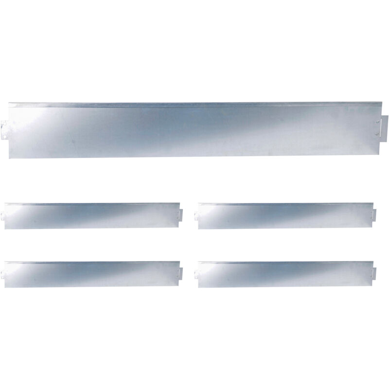 Relaxdays Lawn Edging, Set Of 5, Hxw, 15 X 100 Cm, Galvanised Steel, Flexible Flower Bed & Lawn Border, Silver