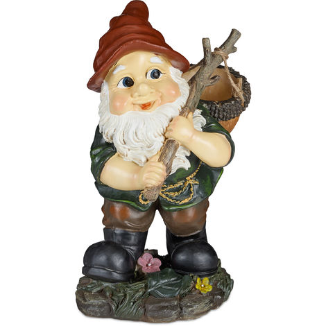 AlwaysH Garden Gnome Statue Resin Fishing Dwarf Elf Statue Outdoor Pastoral  Landscape Ornaments for Garden Yard