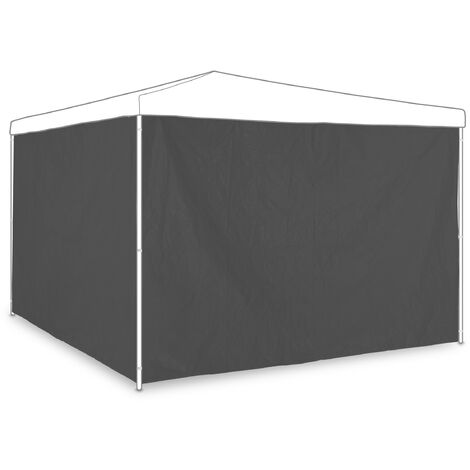Relaxdays gazebo side panels, set of 2, marquee side wall, waterproof, garden, outdoors, PE, PVC, pergola covers, grey