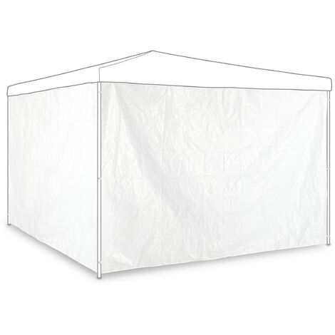 Relaxdays gazebo side panels, set of 2, marquee side wall, waterproof, garden, PE, PVC, pergola covers, white