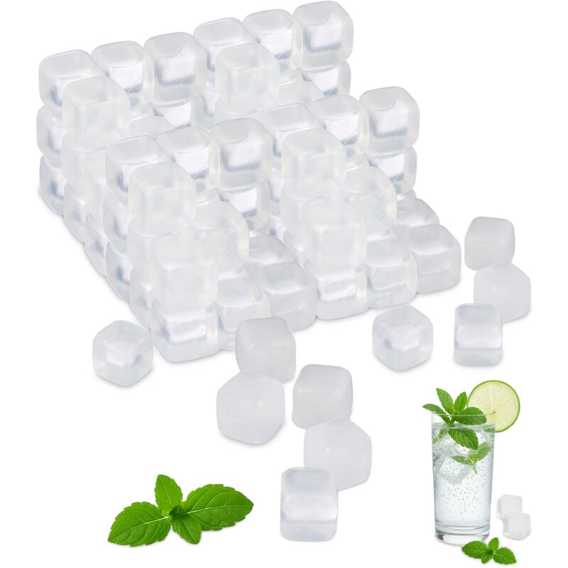 Relaxdays - Glaçons réutilisables xxl, lot de 24, plastique, rafraîchir des boissons, fêtes, anniversaires, transparent