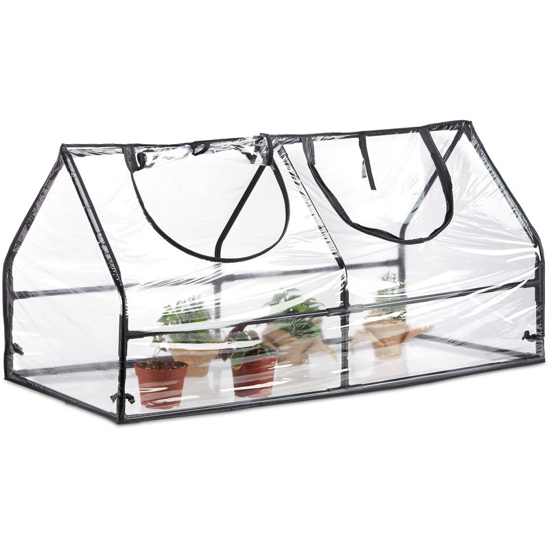 Greenhouse with Cover, PVC,Plug-In System, For Balcony, Garden, Patio and Yard, hwd: 60 x 120 x 60 cm, Transparent - Relaxdays