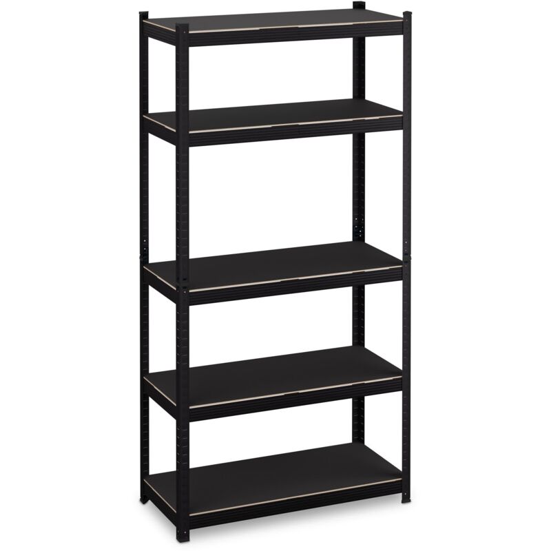 Relaxdays - Heavy-duty Shelving Unit, Hwd, 180 X 90 X 40 Cm, 5 Shelves, 875kg, Steel, Storage For Garage, Office, Black