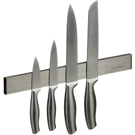 Imán de pared Arcos para cuchillos de cocina 30 cm bambú