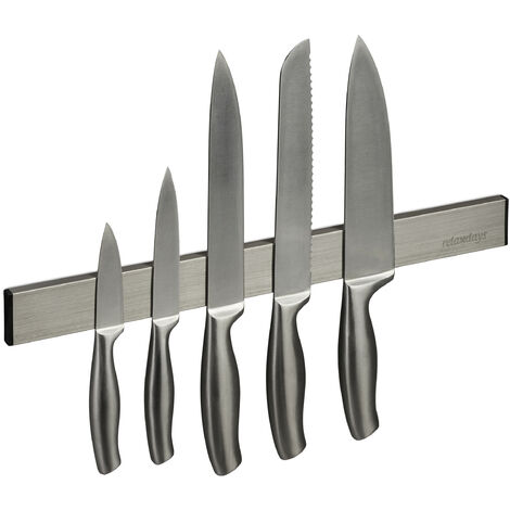 Soporte magnético de madera para cuchillos, montaje en pared, autoadhesivo,  estante para cuchillos de cocina, imán