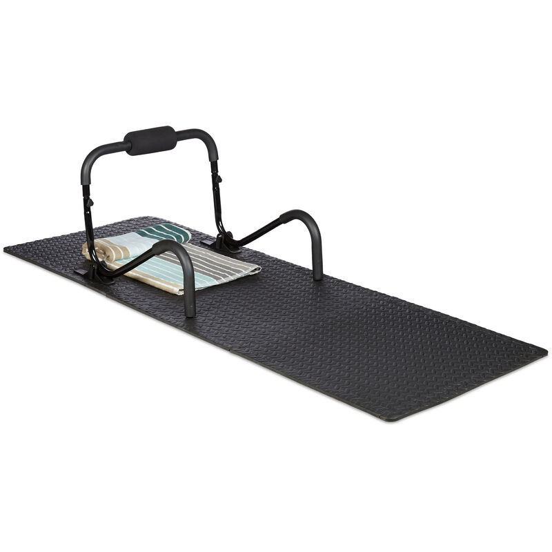 Interlocking Foam Floor Mat 60 x 60 cm, Fitness Foam Mat Set, Surface Protection, Underlay, Sports Mat, Black - Relaxdays