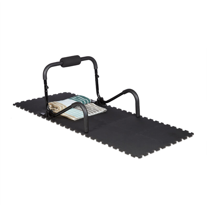 Relaxdays - Interlocking Foam Floor Mat 30 X 30 Cm, Fitness Foam Mat Set, Surface Protection, Underlay, Sports Mat, Black