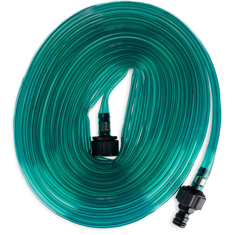 Irrigation Hose, Flat Watering Hose, For Garden, With Holes For Sprinkling, Ready To Fit, 8.2 Meter, Green - Relaxdays