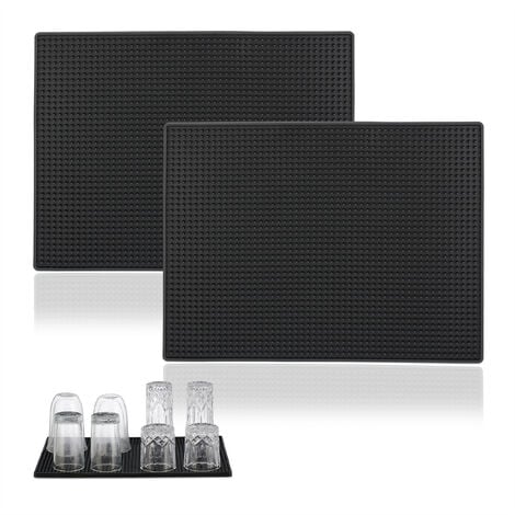 Alfombrilla escurreplatos fabricada en silicona de 405x307 mm de color  negro - Hydrabazaar