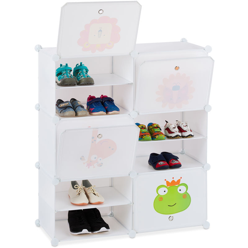 Relaxdays Kids Shoe Rack 12 Compartments For 24 Pairs Extendible Modular Shelf Hxwxd 95 X 84 X 31 5 Cm White 7100288008238