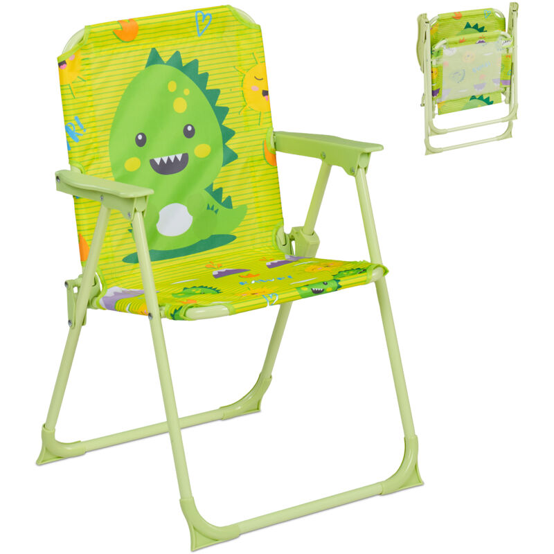 Relaxdays Kinder Klappstuhl, Campingstuhl Mit Monster-motiv, Hbt 51, 5x36x37, 5 Cm, Picknickstuhl Outdoor, Faltstuhl, Bunt