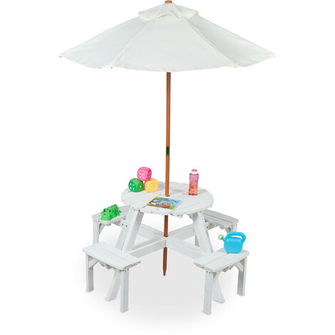dobar Kinder Picknicktisch inkl. Matschkiste, mit Abdeckung, 121 x