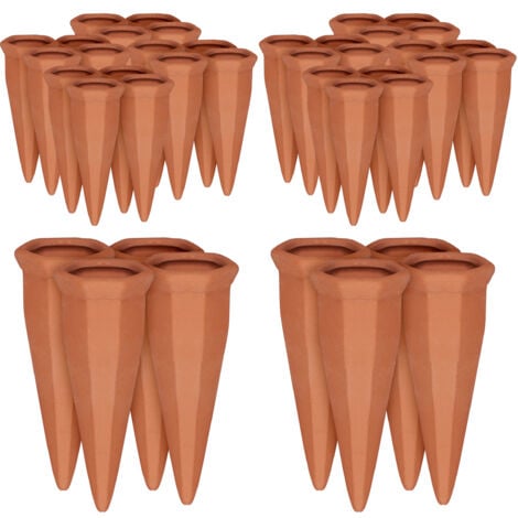 Relaxdays Kit de riego automático, 40 dispensadores de agua, Terracota