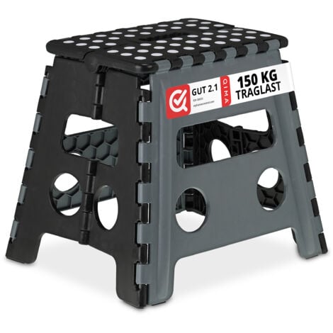 RELAXDAYS Camping Hocker, Kinder Badhocker, bis 150 kg, Kunststoff, HBT: 30x37x29 cm, grau/schwarz