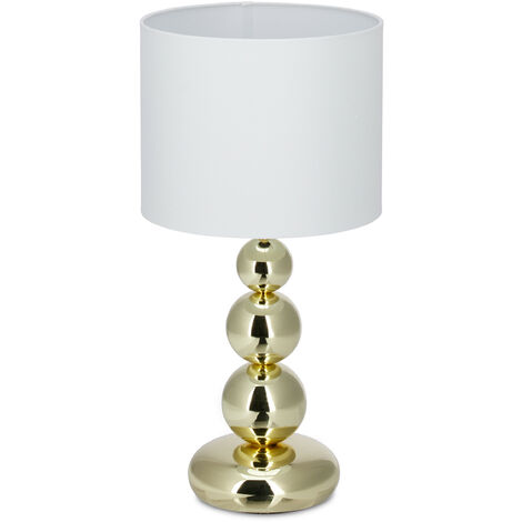 lampada da comodino sfera in vetro di Murano trasparente con paralume a cilindro 