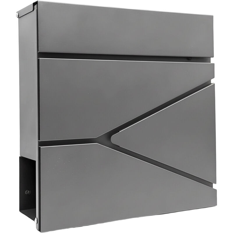 Relaxdays Letterbox With Newspaper Slot, Hxwxd, 37 X 37 X 11 Cm, Din C4, Weather-resistant, 4 Keys, Postbox, Anthracite