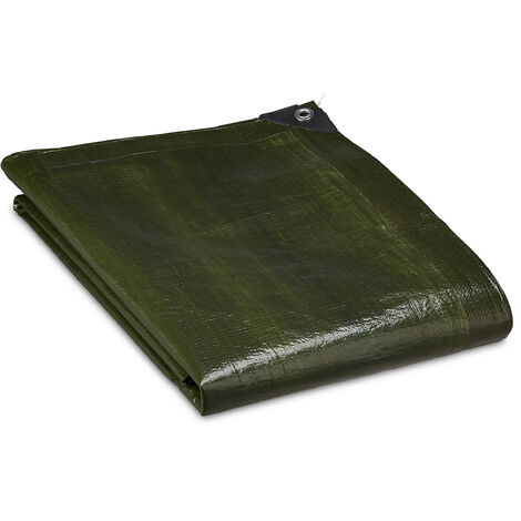 Verde Oscuro Lona para Piscina Relaxdays Impermeable 120 g/m² Resistente al Desgarre 1,5 x 6 m Tela Toldo con Ojales 