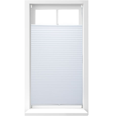 Relaxdays – Lot de 2 stores vénitiens sans perçage 90x210 cm – Laisse passer la lumière – Installation rapide sans perçage – Blanc