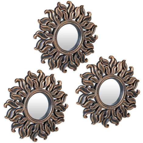 Lot De 3 Miroirs Décoratifs Ronds Oko 25cm Noir - Paris Prix - Neuf Sous Emballage