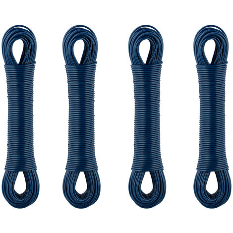 Corde à Linge Plastique 50 Cordons – Noir, à Ressort, Uxcell