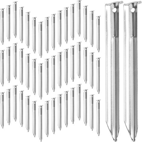 Piquet de sol/piquet de tente Benson - 32x - argent - acier - 17 cm - Piquet de roche