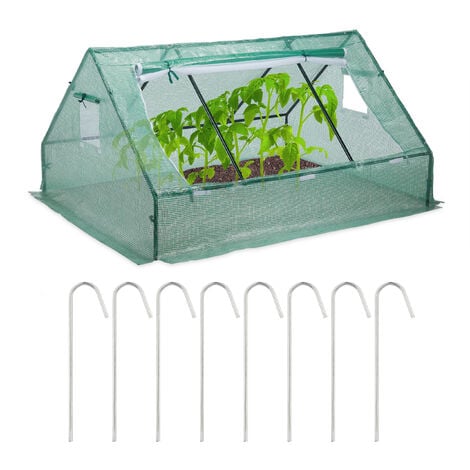 Relaxdays Low Foil Greenhouse, Peaked Roof, UV-Resistant Foil, For Vegetables and Plants, HWD 110x180x150 cm