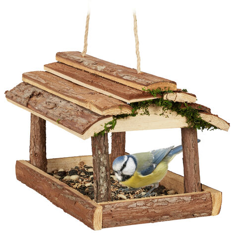 Mangeoire à oiseaux en bois 20x10x25cm BOIS