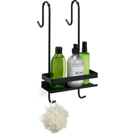 Mensola per doccia in Plexiglass porta shampoo e bagnoschiuma cestino con  ganci