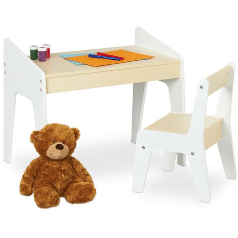 Mesa redonda y dos taburetes para niños Tobias