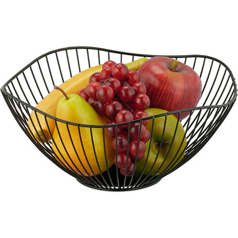 Chefarone Fruit Bowl for Kitchen Counter - Fruit Basket for Kitchen  Countertop - Black Fruit Bowls Vintage Style - Keeps Fruits and Vegetables  Fresh 