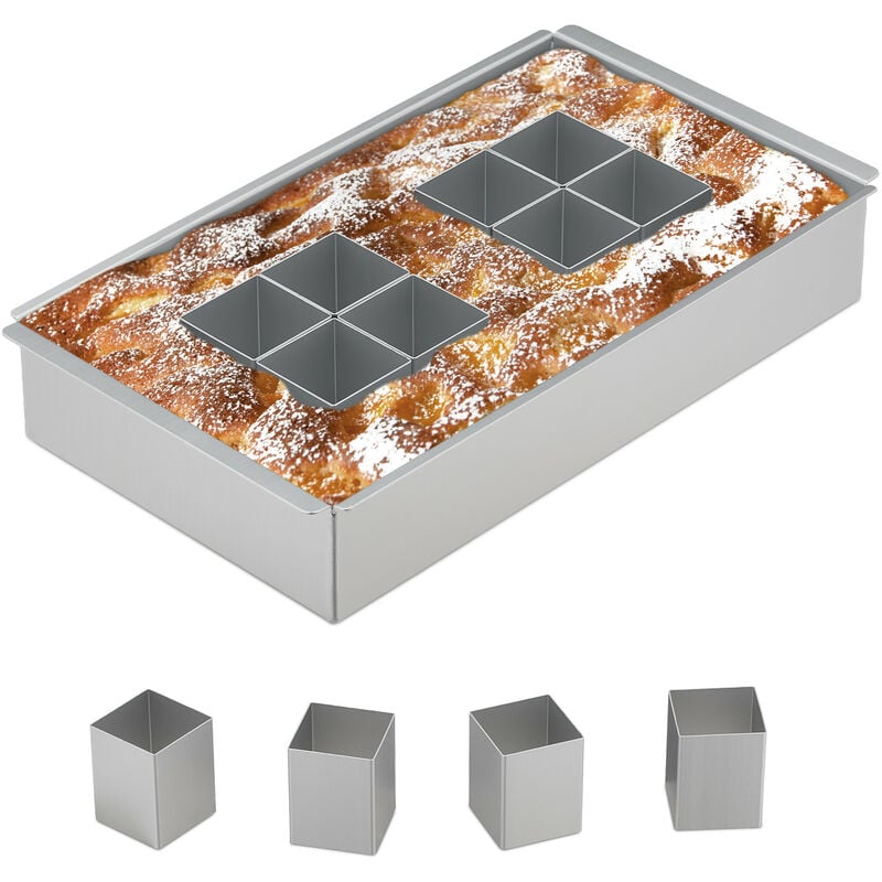 Moule chiffres et lettres, modifiable, pour gâteaux, anniversaires, l x p : 31,5 x 18 cm, aluminium, argenté - Relaxdays