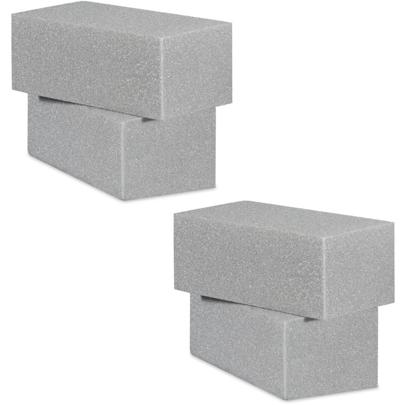 Relaxdays - Mousse florale pour les fleurs sèches, lot de 8 briques, Mousse d'arrangement, mariage, 8x22,5x10,5 cm, gris