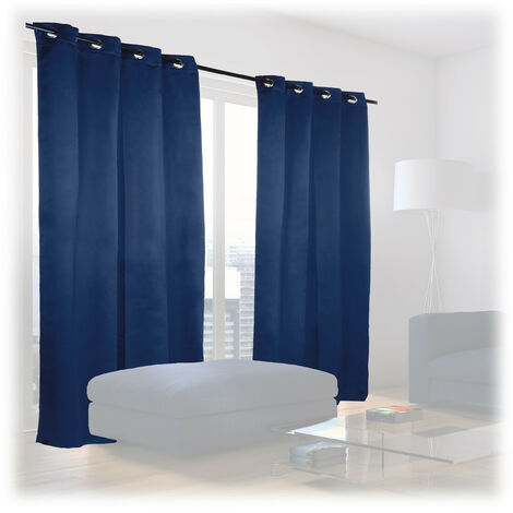 RHAFAYRE Cortinas cortas con pajarita, cortinas de media ventana de cocina  para cuarto de niños, sótano, baño, ventana pequeña (13041cm azul)