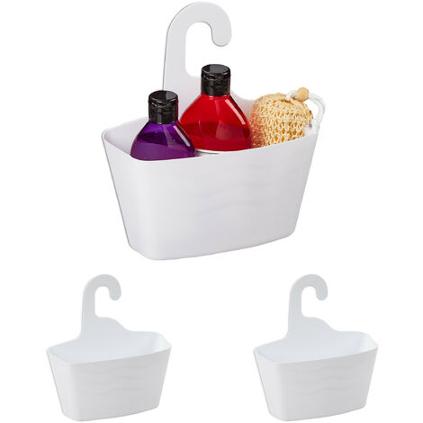 Schulte estante de ducha para colgar, 67 x 21 x 18 cm, 2 cestas para el  champú, organizador de baño, negro