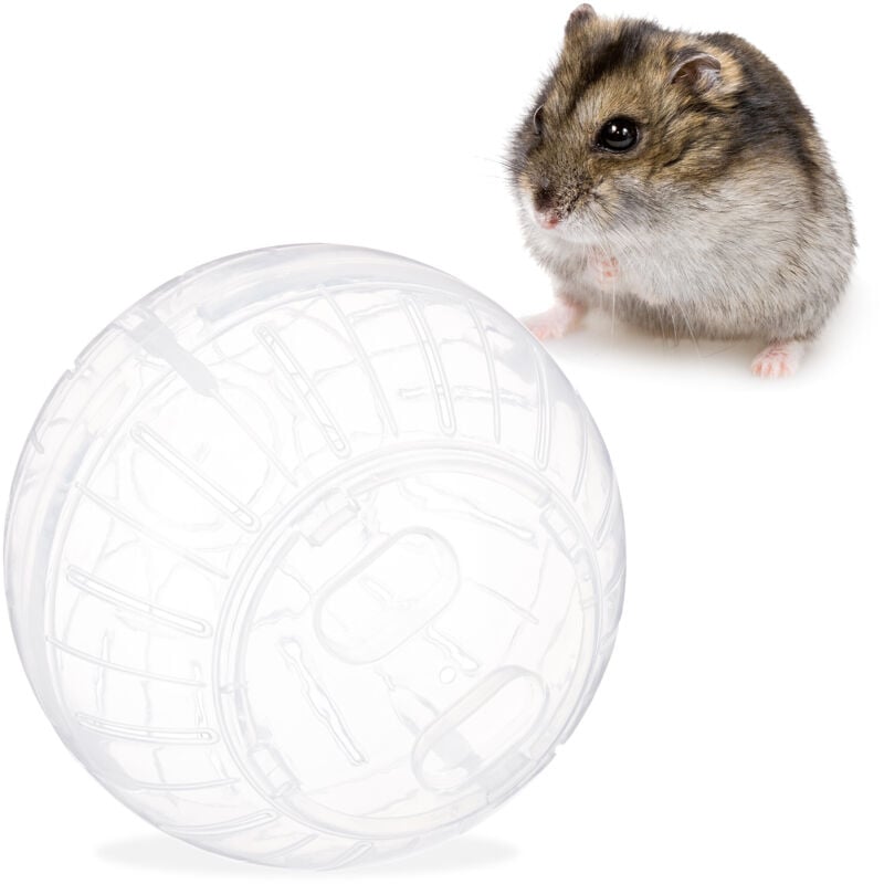 Boule hamster, lot de 10, jouet pour rongeurs, accessoire, souris, apport en air optimal, plastique, 14 cm, transparent