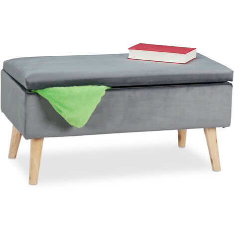 Relaxdays Panca Contenitore con 4 Cassetti, Pieghevole, Ingresso o Camera  Letto, HLP: 39x60x38 cm, Porta Giochi, Grigio