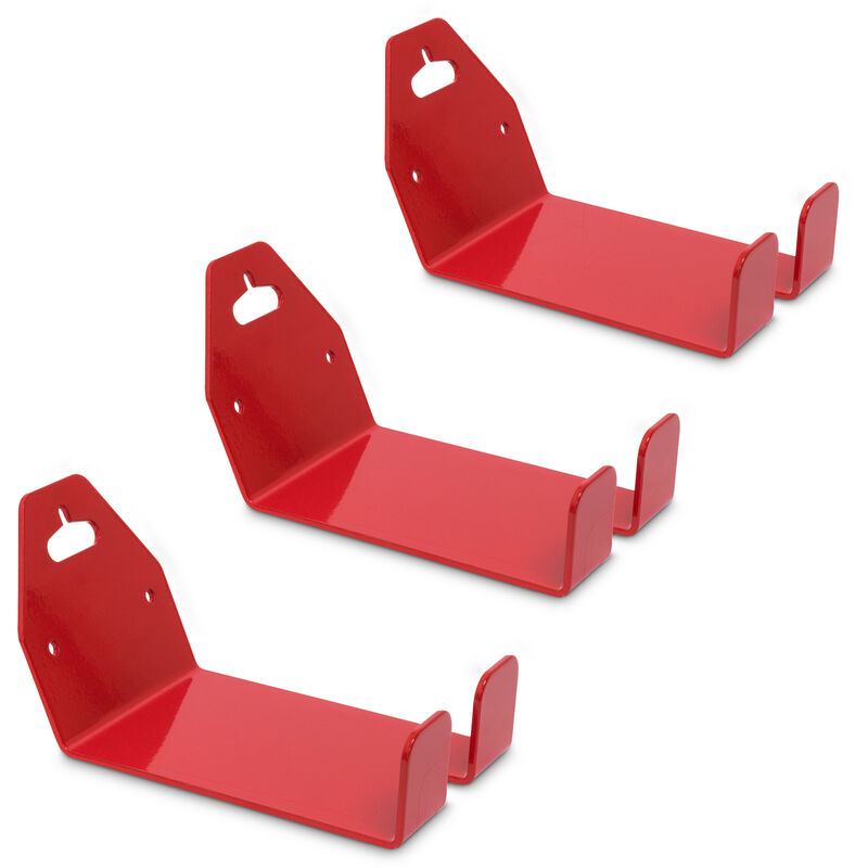 Relaxdays Set Of 3 Pedal To Wall Bracket For Bicycles, Metal, Wall Mounted, For Bike Wall Storage, 10 X 14.5 Cm, Red
