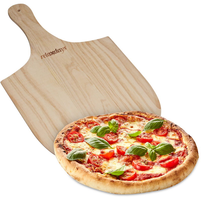 Pelle à pizza en bois, lot de 3, poignée pratique, pour le pain, la pizza et tarte flambée, LxP : 30,5x54 cm, nature