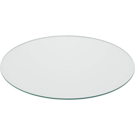 RELAXDAYS Rotondo da Ø 80 cm, 8 mm, ESG, Lastra per Camino a Legna, Trasparente