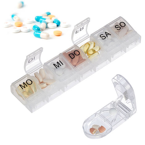 Pilulier de Poche Semainier 7 Jours Rangement Pilules Pillulier Médicament