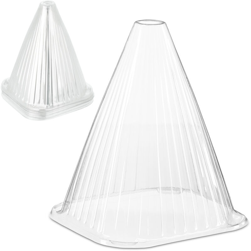 Relaxdays - 32x Plant Cover, Snail And Frost Protection, Hwd, 22 X 19 X 19 Cm, Greenhouse Propagation Cones, Transparent