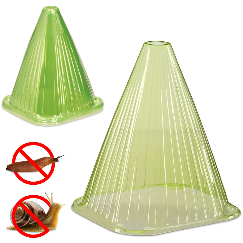 Relaxdays - Plant Cloche, Set Of 12, Seedling Cover, Snail & Frost Protection, Hwd, 22 X 19 X 19 Cm, Garden, Pvc, Green